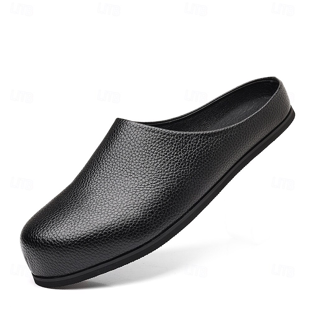 Men's Khaki Backless Mule Loafers – Minimalist Slip-On Comfort Shoes with Soft Faux Suede for Indoor Lounging Casual Errands and Summer Relaxation 2025 - $42.99 –P1