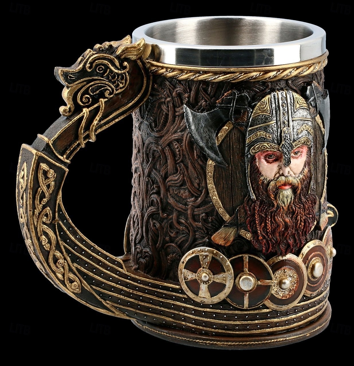 Caneca de pirata viking com cabeça de dragão medieval, caneca de presente para Oktoberfest, copo de cerveja de resina 3D com forro de aço inoxidável, utensílios de bar góticos para decoração de casa, pub ou taverna de 2025 por $27.99 –P2