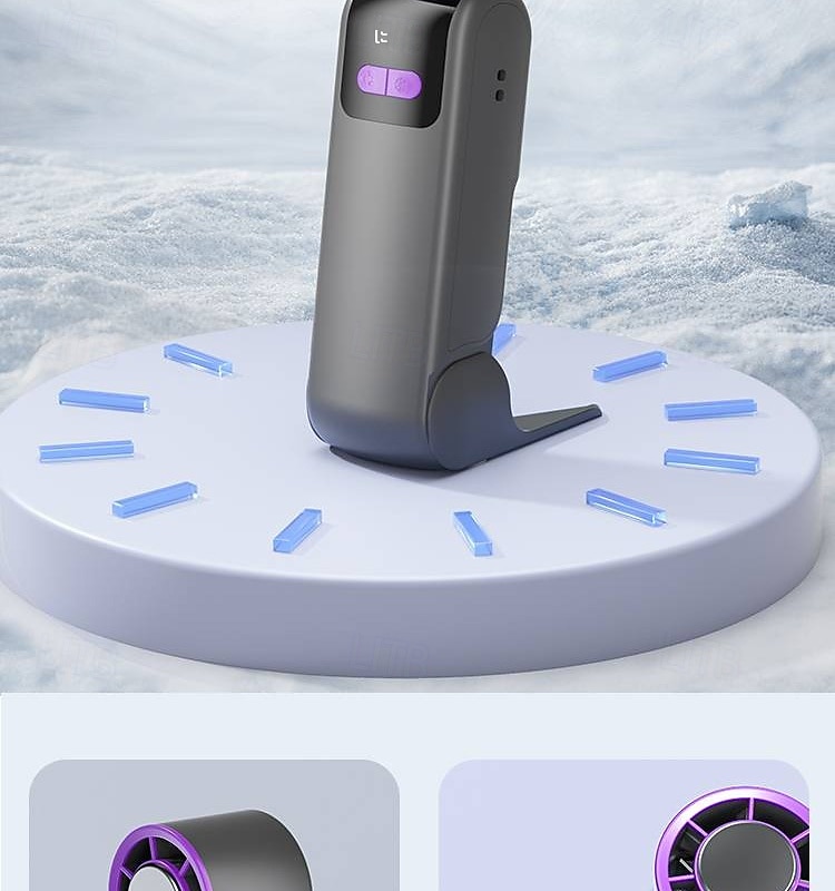 1 Pc handheld cooling fan with 100 levels of cooling and folding, portable turbo mini semiconductor ice pack fan 2025 - $24.99 –P23