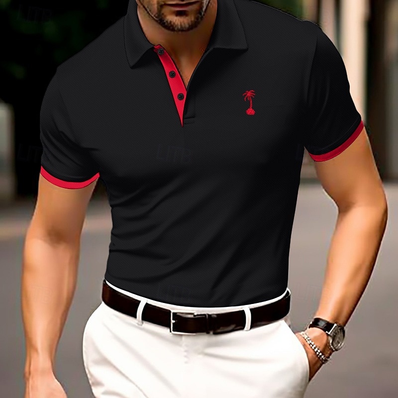 Per uomo Polo in Cotone Maglia da golf Casuale Sportivo Bavero Colletto Polo a Coste Manica Corta Moda Essenziale Semplice Classico Estate Primavera Vestibilità aderente Nero Bianco Giallo Rosso Polo del 2025 a $18.99 –P11