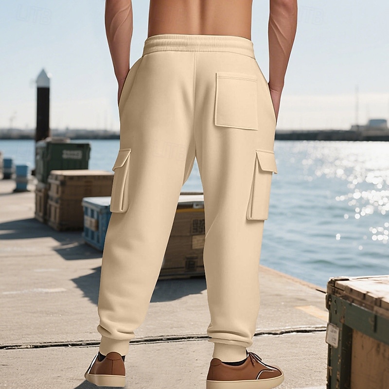Per uomo Pantaloni Cargo Joggers Pantaloni Pantaloni da Tuta Cargo Elastico in vita Coulisse Multi-tasche Semplice Indossabile All'aperto Quotidiano Campeggio & Escursionismo Moda Classico Nero Rosso del 2025 a $20.99 –P18