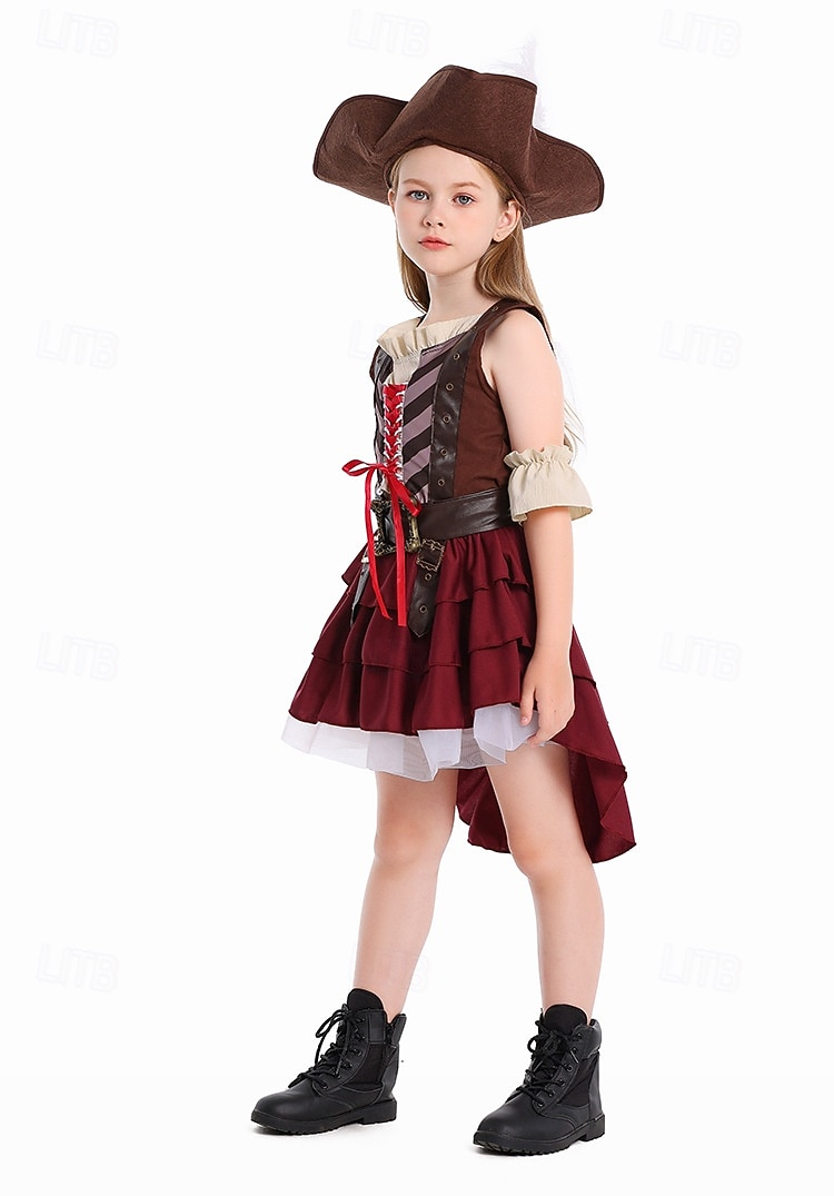 Costumi da pirata Jack Sparrow Vestito Abiti Costume Film d'avventura Cosplay for Ragazze Bambini Halloween Carnevale Performance Vestirsi in modo educativo Vestiti per eventi scolastici del 2026 a $47.99 –P7