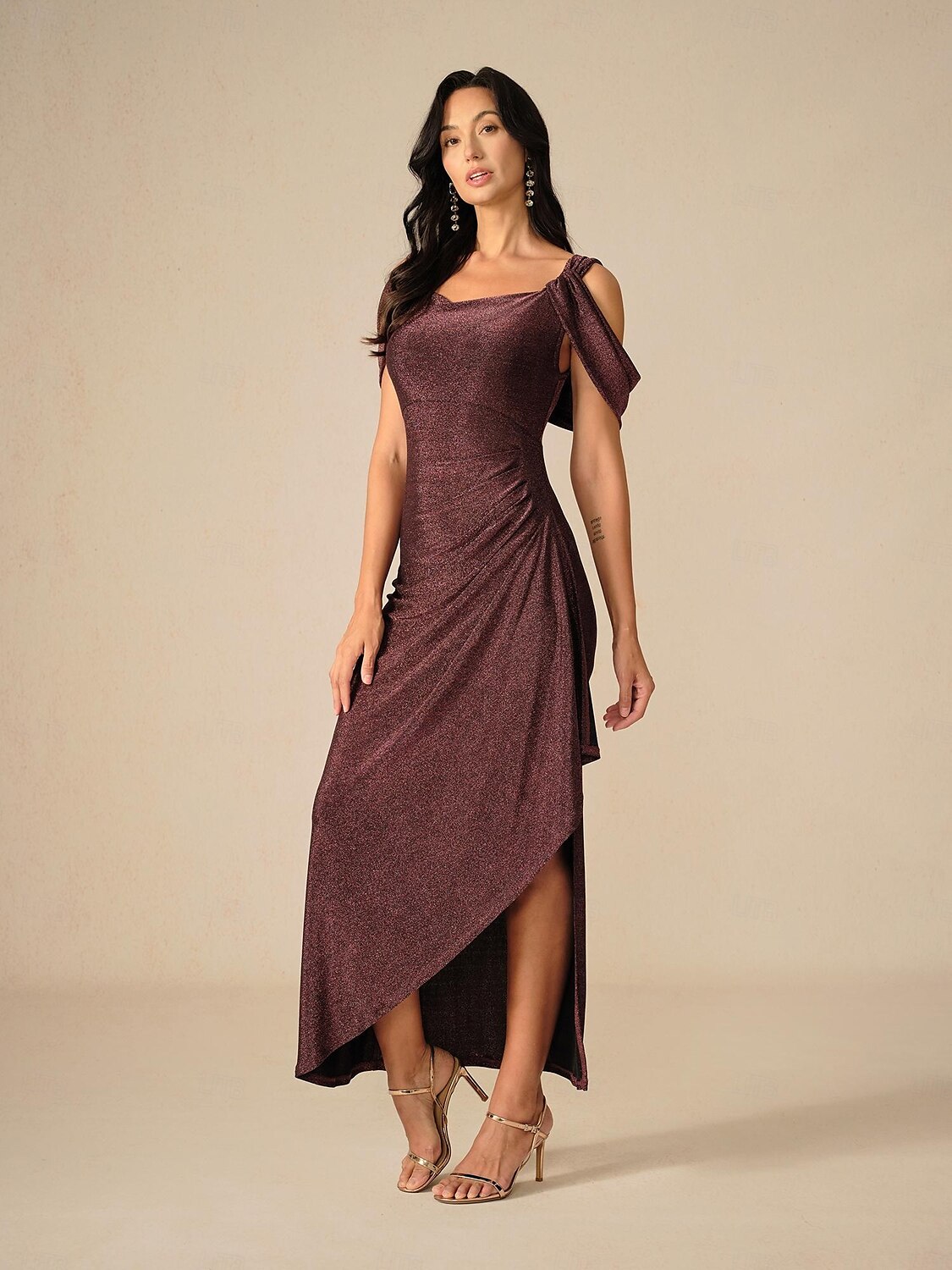 Pentru femei Rochie Lunga Rochie Maxi Rochie de petrecere Bodycon Elegant Petrecere Zi de Naștere Club Fit regulat Simplu Fără manșon Curele de Maroniu Vară 2025 - $99.99 –P3