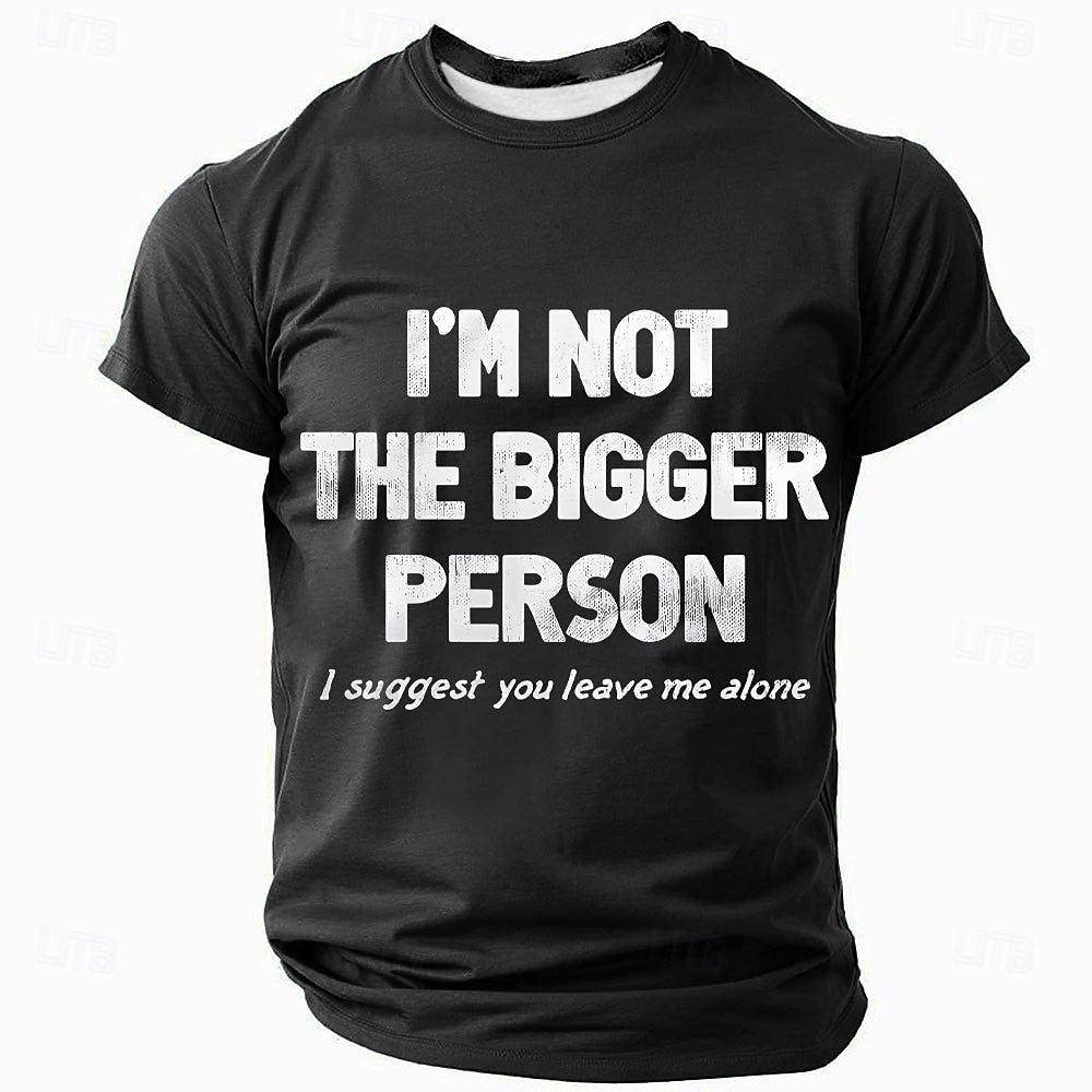 Camiseta gráfica divertida para hombres - "No soy la persona más grande te sugiero que me dejes solo" lema camiseta casual de manga corta 2026 - $19.49 –P2