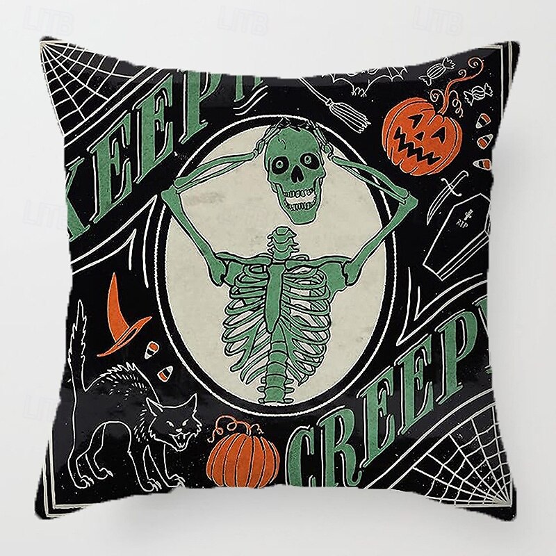 1 pcs Polyester Pillow Cover, Halloween Square Traditional Classic 2025 - $12.99 –P1