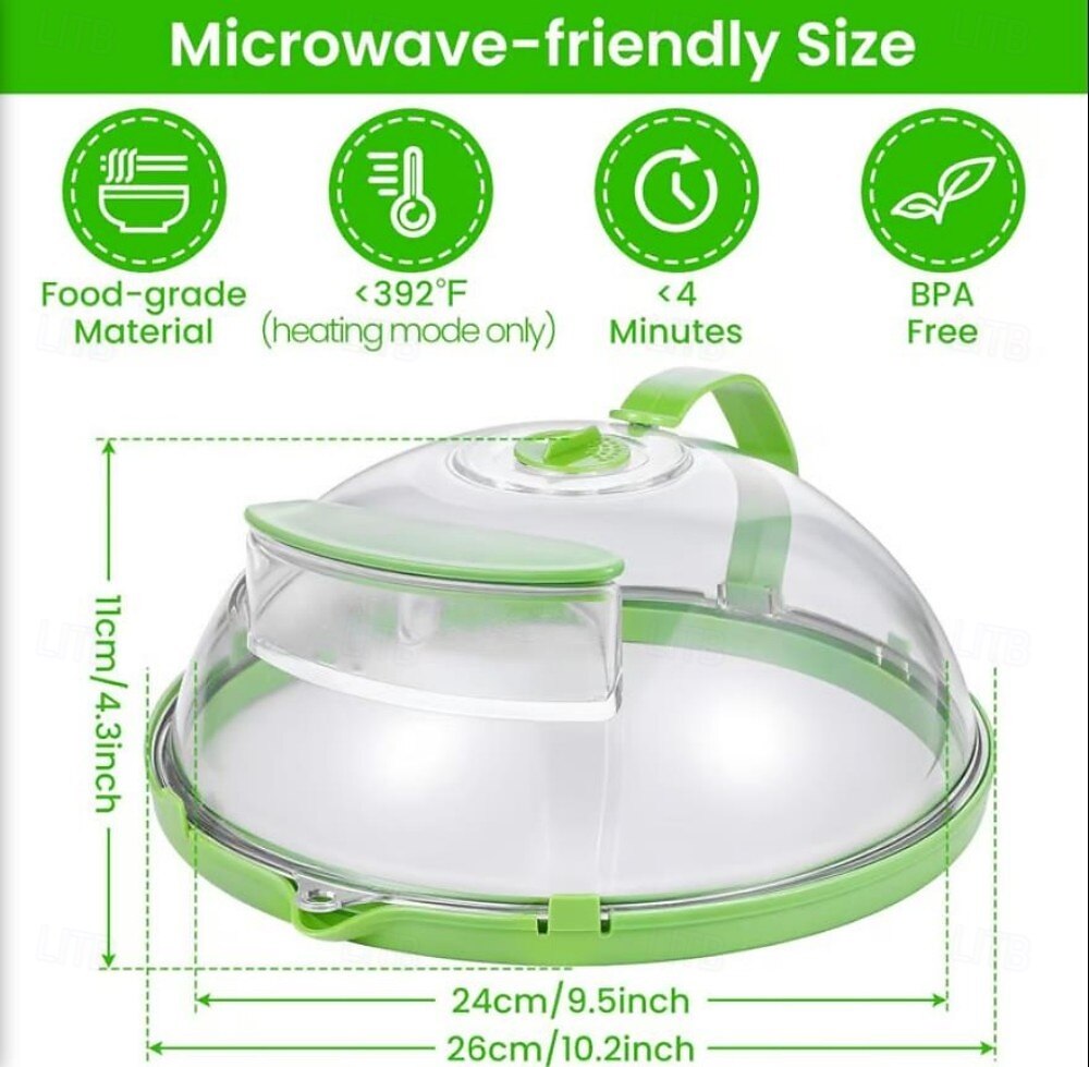 Couvercle pour micro-ondes pour aliments, couvercle à vapeur résistant aux hautes températures avec conception à injection d'eau, protection anti-éclaboussures retenant l'humidité pour le chauffage et de 2025 ? $19.99 –P3