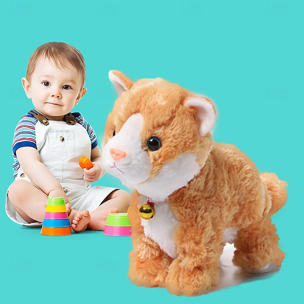 Interactief elektronisch knuffeldier - upgrade met led-licht, ogen, geanimeerde geluidsbesturing, elektronische huisdierenrobot, kat, kitten, speelgoed, cadeaus voor jongens &meisjes kinderverjaardag 2025 - $42.99 –P5