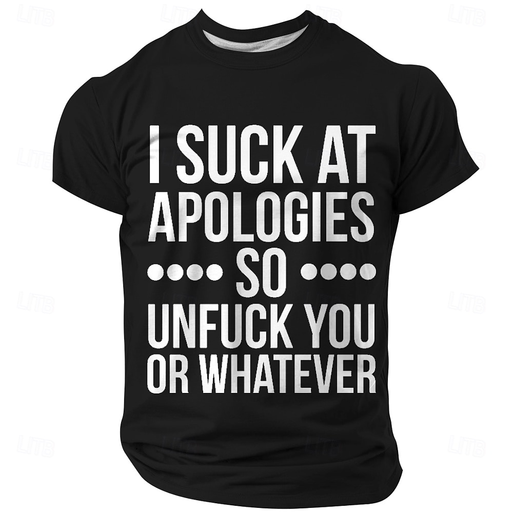 Voor heren Grappig jargon T-shirt Korte mouw T-shirt 3D-afdrukken Strakke ronde hals Overhemd Modieus Dagelijks Basic Straat Casual Dagelijks Zwart Rood blauw Zomer Lente Alle seizoenen Kleding S M L 2025 - $17.99 –P1