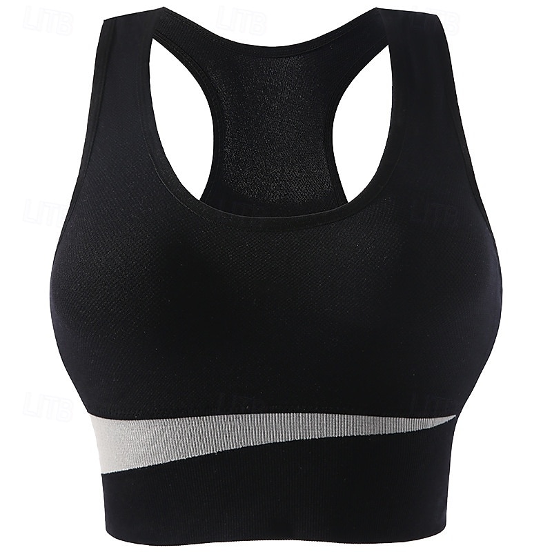 Per donna Reggiseno da yoga Reggiseno sportivo Reggiseno Pilates Top reggiseno Sostegno e protezioni Senza cuciture Anti-vibrazione Senza fili Blocco di colori Sport Abbigliamento sportivo Nero Rosa del 2026 a $8.99 –P7