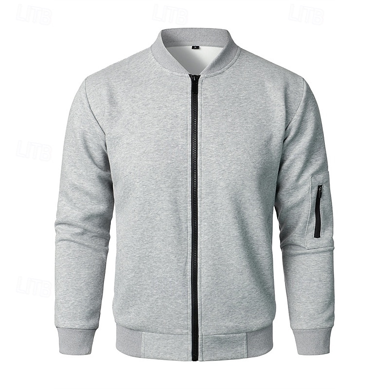 Herren Leichte Jacke Freizeitjacke Urlaub Täglich Tasche Frühling Herbst Einfach Mode Klassisch Stehkragen Regulär Schwarz Blau Grau Jacken 2026 - $36.99 –P3