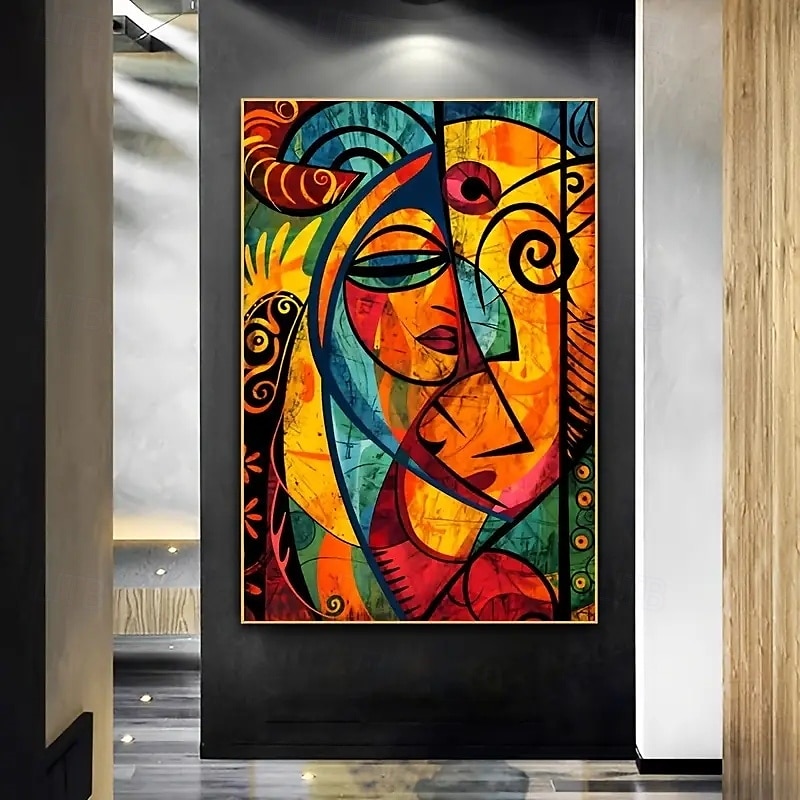 1 Stück moderner Kunstdruck der afrikanischen Popkultur, ungerahmt, gemischte Pigmente, Leinwandmalerei, kein Strom erforderlich, Wanddekoration für Wohnzimmer und Schlafzimmer 2025 - $9.49 –P2