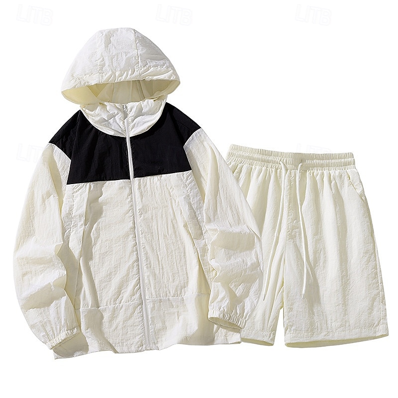 Hombre Tracksuit Conjunto deportivo 2 Piezas Deportivo Manga Larga Protección Solar Transpirable Secado rápido Ropa de deporte Ropa de Deporte Bloque de color Rosa Azul Morado 2025 - $30.99 –P3