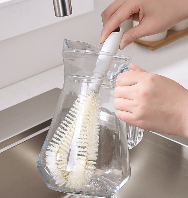 Spazzola per tazze, lunghezza 26 cm, per tazze e pentole, adatta per biberon, design a forma di L. del 2025 a $9.49 –P1