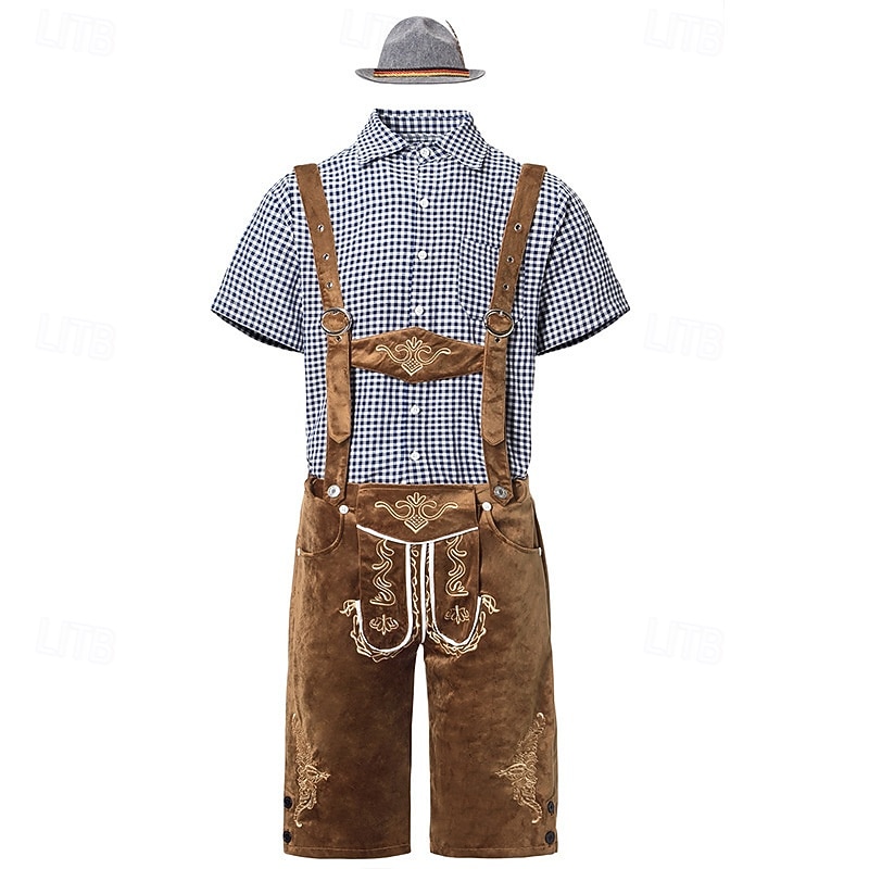 Oktoberfest Lederhosen Camisas Sombrero alpino bávaro Alemán alpino prados Hombre Fiesta Festival de Cerveza Paño de estilo tradicional 2026 - $61.99 –P8