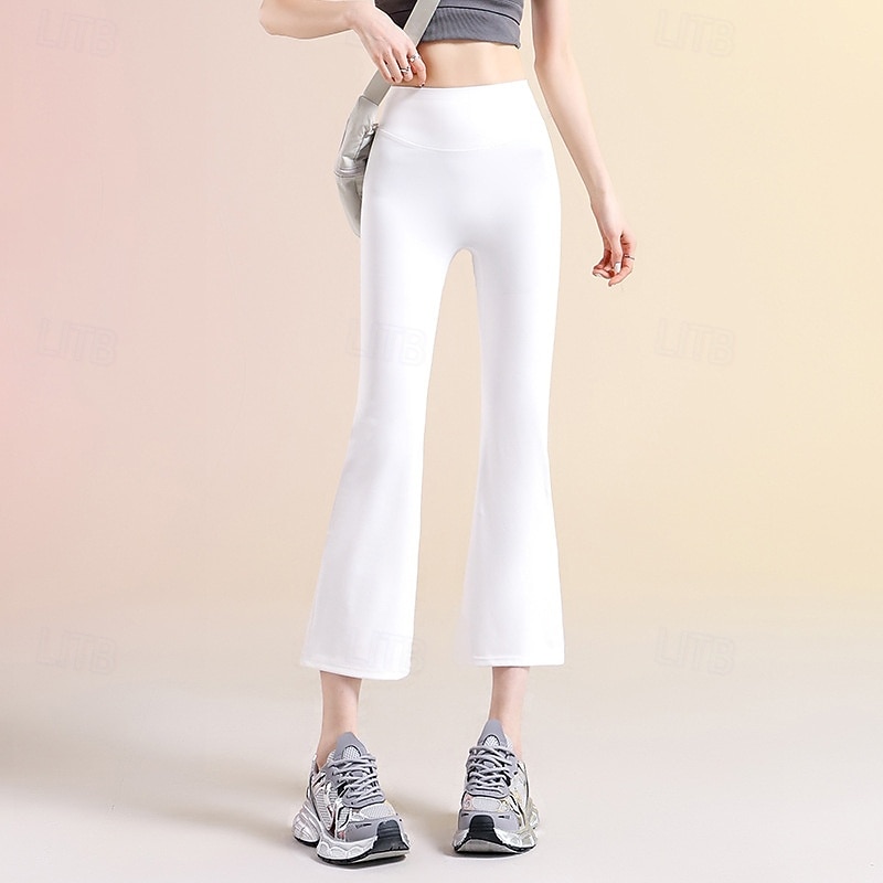 Per donna leggings da pilates Pantaloni sportivi Leggings da yoga Svasato Leggero Pilates Zumba Corsa Leggings Capri Tinta unica Nero Bianco Rosa Autunno Inverno Gli sport Abbigliamento sportivo del 2026 a $17.99 –P5
