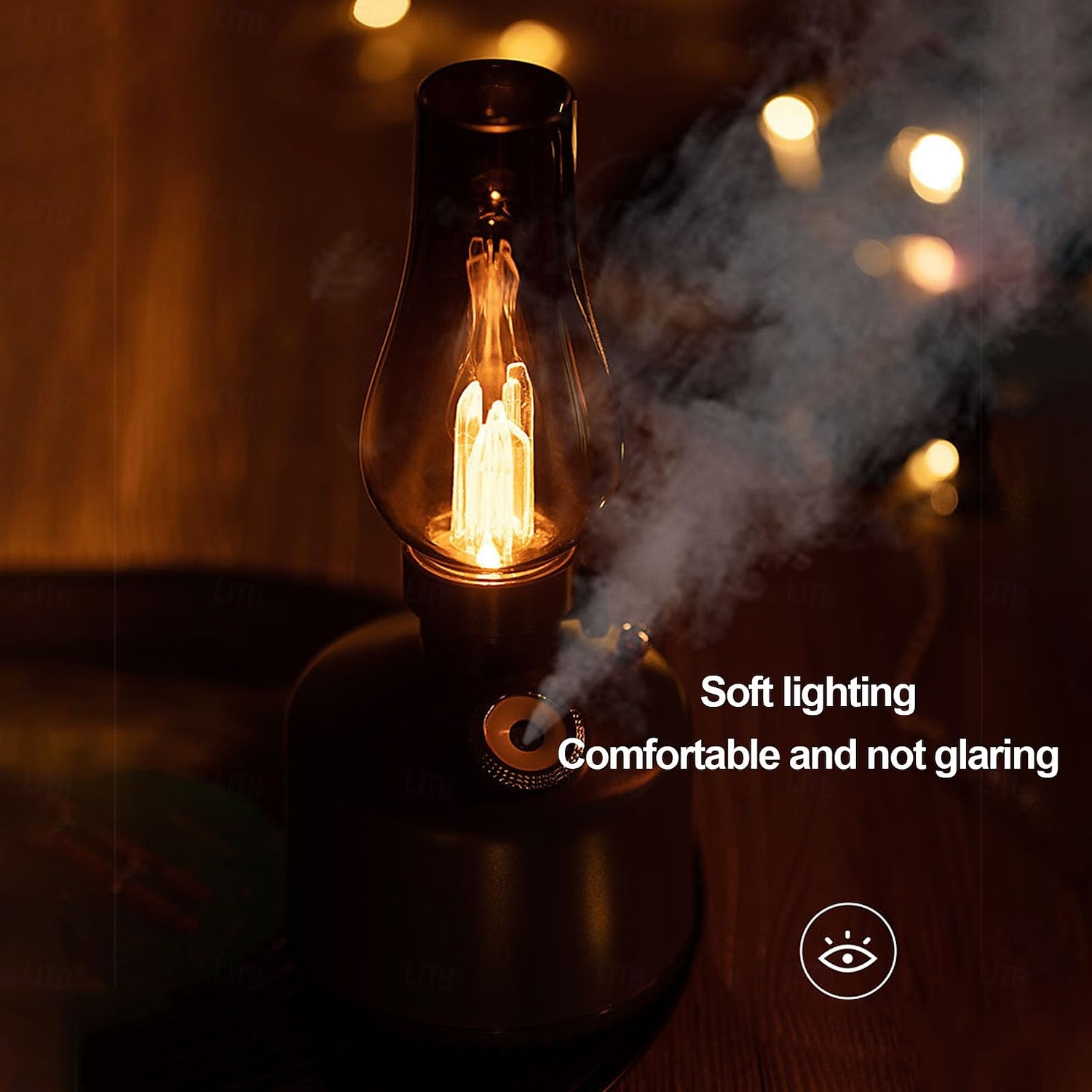 1 Pc Vintage Kerosene Lamp Humidifier 260ml Capacity Quiet Humidifier with 2 Mist Settings Stepless Dimming Night Light for Home Bedroom 2025 - $27.99 –P5