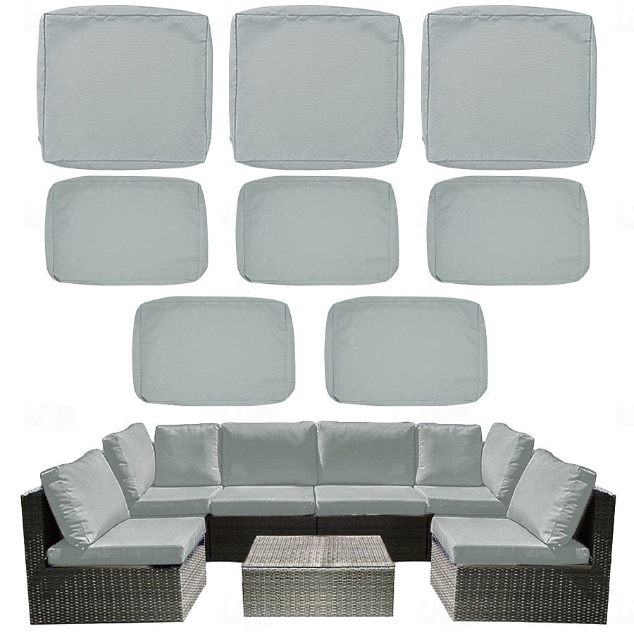 8pcs Outdoor Cushion Slipcovers Outdoor Patio Cushions Covers Replacement  Include 5 Backrests and 3 Cushions  Waterproof with Zipper for 3-Seat Rattan Sofa Patio Furniture Cushion Covers Covers Only 2025 - $75.99 –P1