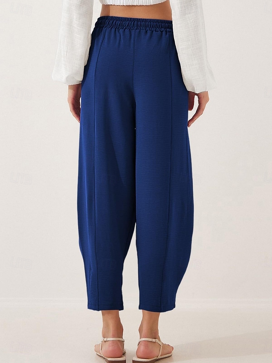 Per donna Chinos Moda Streetwear Essenziale Lunghezza intera Vita Alta Semplice Tasca Fascia Elastica Comodo Morbido Confortevole Micro-elastico All'aperto Streetwear Blu Marrone Cachi Azzurro chiaro del 2025 a $22.99 –P6