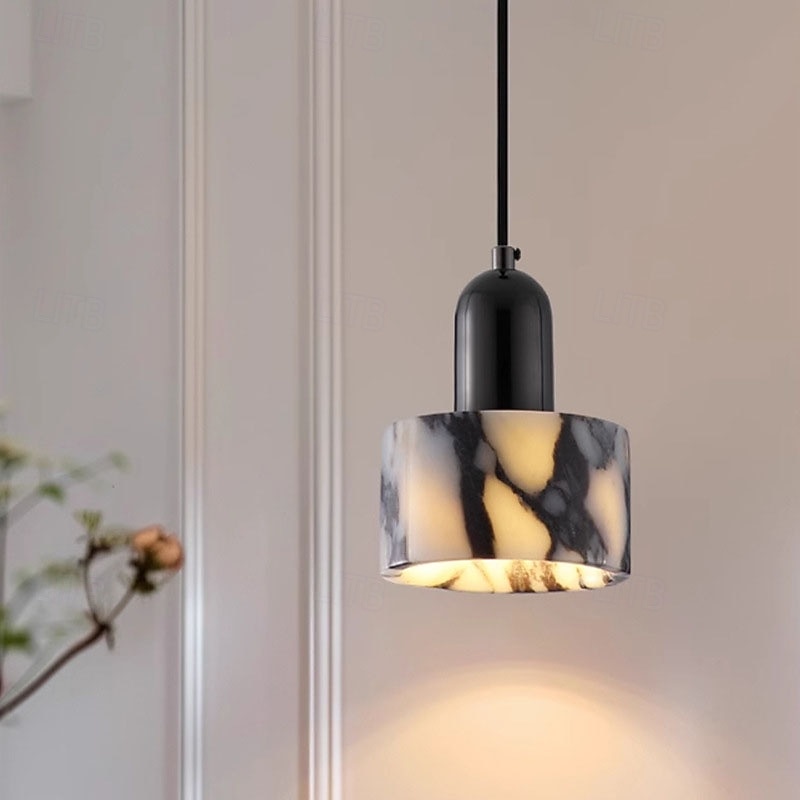 Luxury Round Natural Stone Pendant Lamp Bedroom Bedside LED Chandelier Living Room Home Hanging Lights 2026 - $249.99 –P5