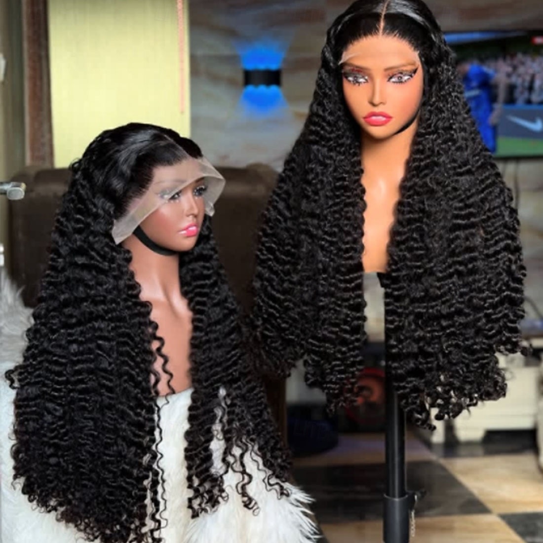 Peruca de cabelo humano 100% virgem, parte 5x5, sem cola, fechamento de renda, cabelo cacheado birmanês, 13x4, peruca de cabelo humano frontal com renda e cabelo de bebê pré-arrancado para mulheres de 2025 por $242.89 –P4