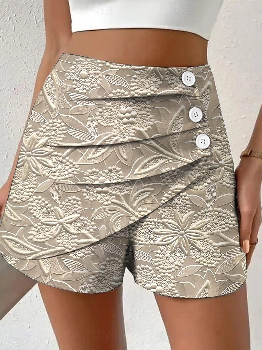 Per donna Chinos Shorts Vacanza Vintage Stile Etnico Corto Vita Alta Floreale Grafico Pieghettato Micro-elastico Quotidiano Vacanza Streetwear Rosso rubino Rosso Verde Cachi Estate Primavera del 2026 a $19.99 –P1