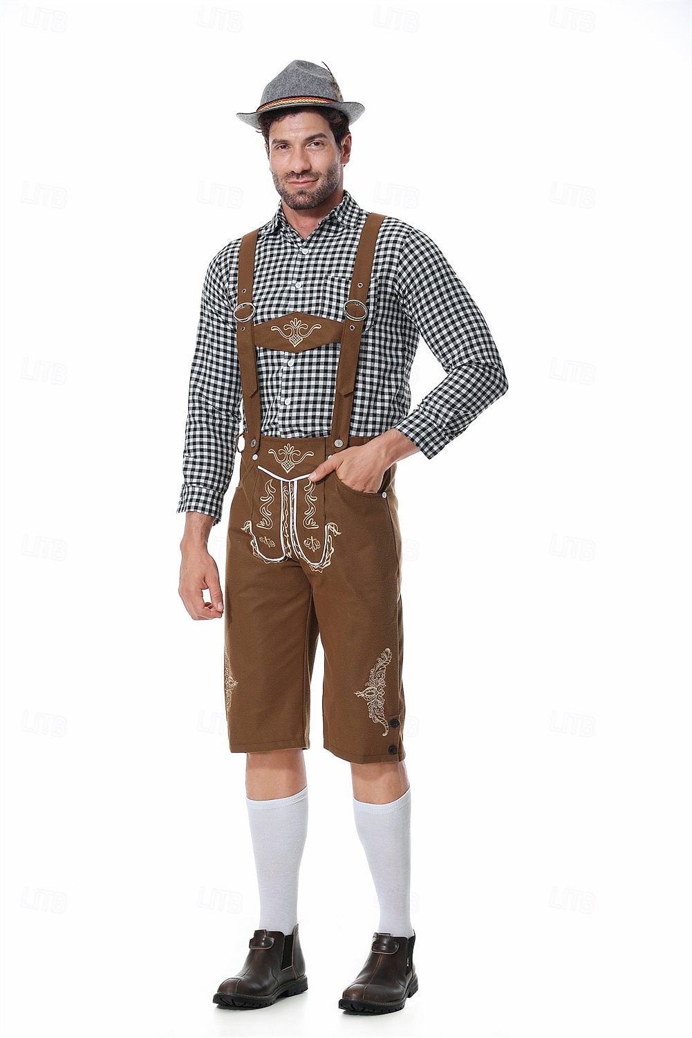 Oktoberfest Lederhosen Camisas Sombrero alpino bávaro Alemán alpino prados Hombre Fiesta Festival de Cerveza Paño de estilo tradicional 2026 - $61.99 –P5