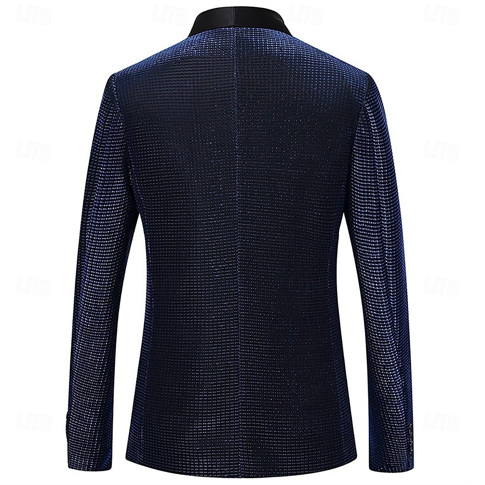 Completi da festa da uomo Smoking Completi di ritorno a casa Argento Nero Punk Disco con Papillon Vestibilità standard 2 pezzi Monopetto a un bottone del 2025 a $99.99 –P7