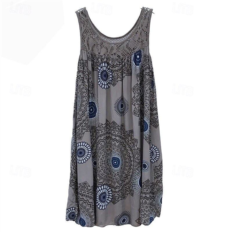 Damen Langes Kleid Maxikleid Freizeitkleid Schwingkleid Sommerkleid Unterkleid Mode Modern Täglich Strand Wochenende Normale Passform Grafik Ärmellos Rundhalsausschnitt Schwarz Weiß Gelb Wein Sommer 2025 - $20.99 –P10