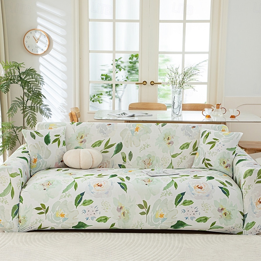 Capas de assento de sofá refrescantes com estampas de verão, capas universais para sofá chaise longue em forma de L, capa de sofá elástica de seda gelada de 1/2/3/4 lugares de 2025 por $84.99 –P16