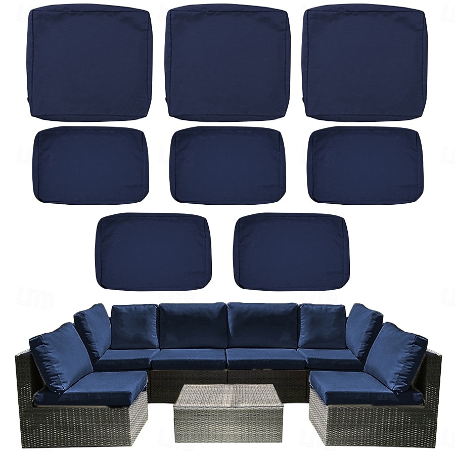 8pcs Outdoor Cushion Slipcovers Outdoor Patio Cushions Covers Replacement  Include 5 Backrests and 3 Cushions  Waterproof with Zipper for 3-Seat Rattan Sofa Patio Furniture Cushion Covers Covers Only 2025 - $75.99 –P2