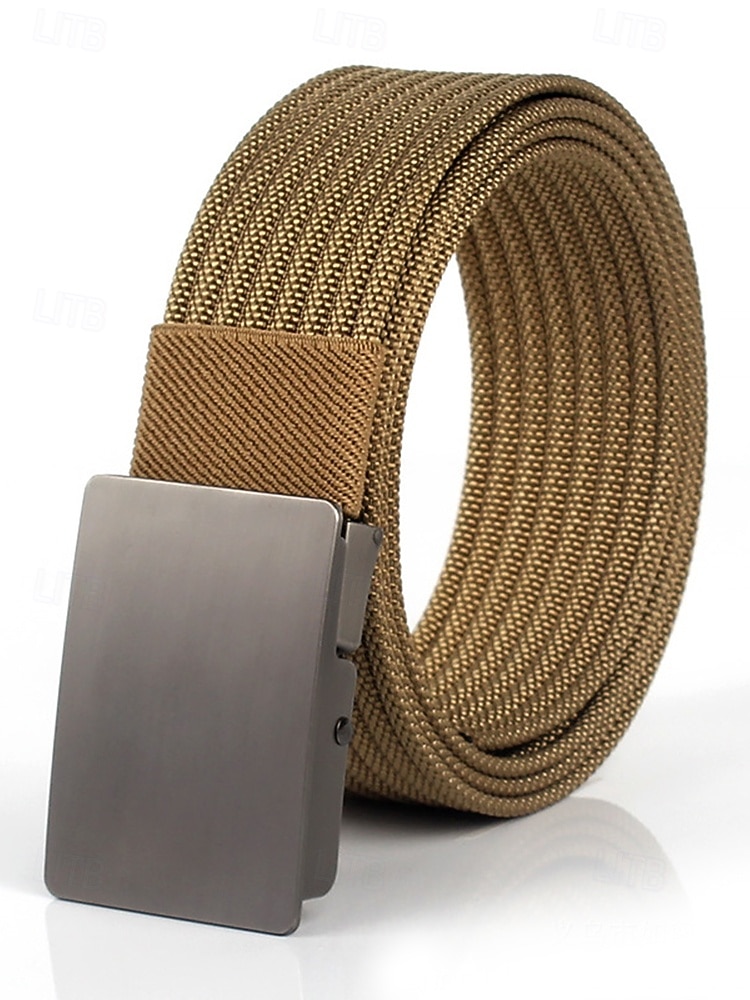 мужской тактический ремень в стиле милитари с металлической пряжкой – регулируемый ремень из полиэстеровой тесьмы для ношения на открытом воздухе, на работе и в повседневной жизни 2026 - $18.99 –P2