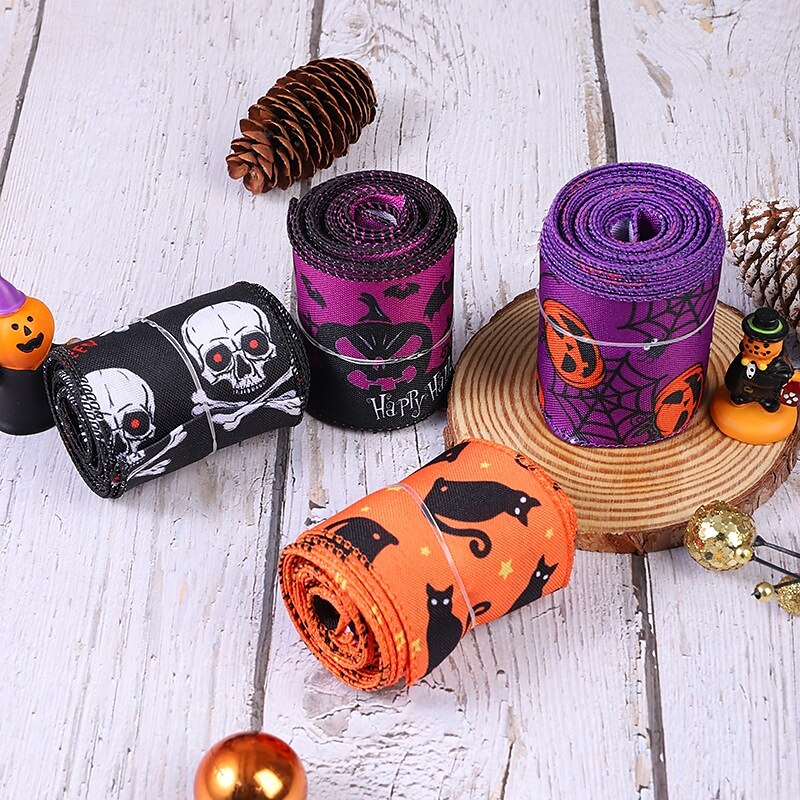 Halloween Burlap Ribbon Rolls with Spider Print, Edge Ribbons for DIY Crafts, Halloween Wreaths, Gift Wrapping and Party Decorations 2025 - $6.99 –P10