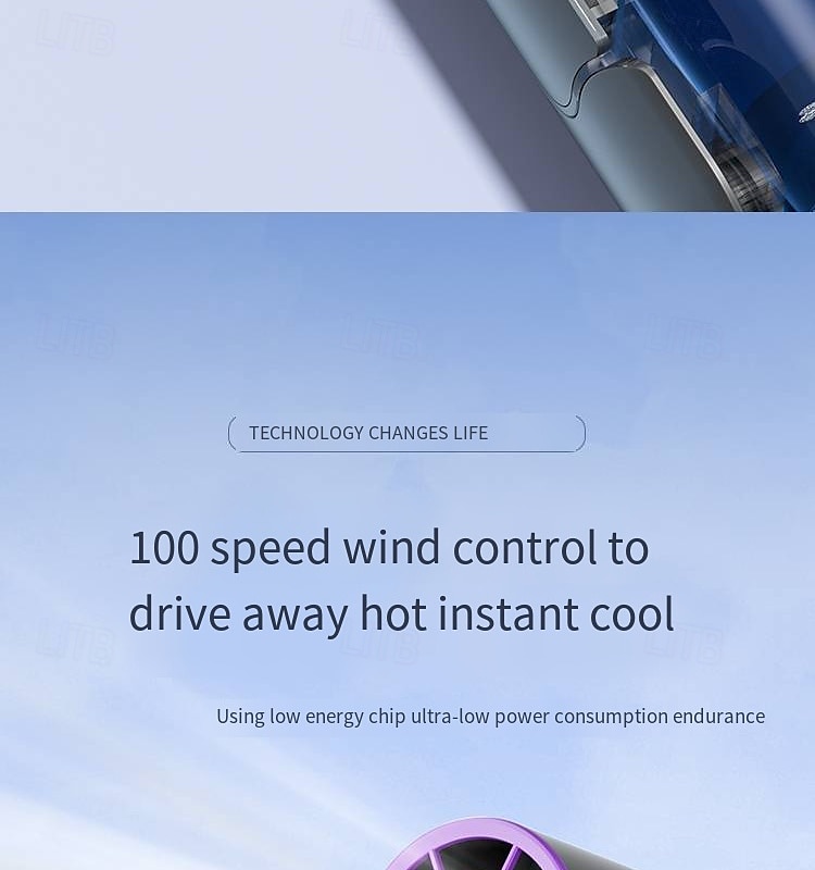 1 Pc handheld cooling fan with 100 levels of cooling and folding, portable turbo mini semiconductor ice pack fan 2025 - $24.99 –P18