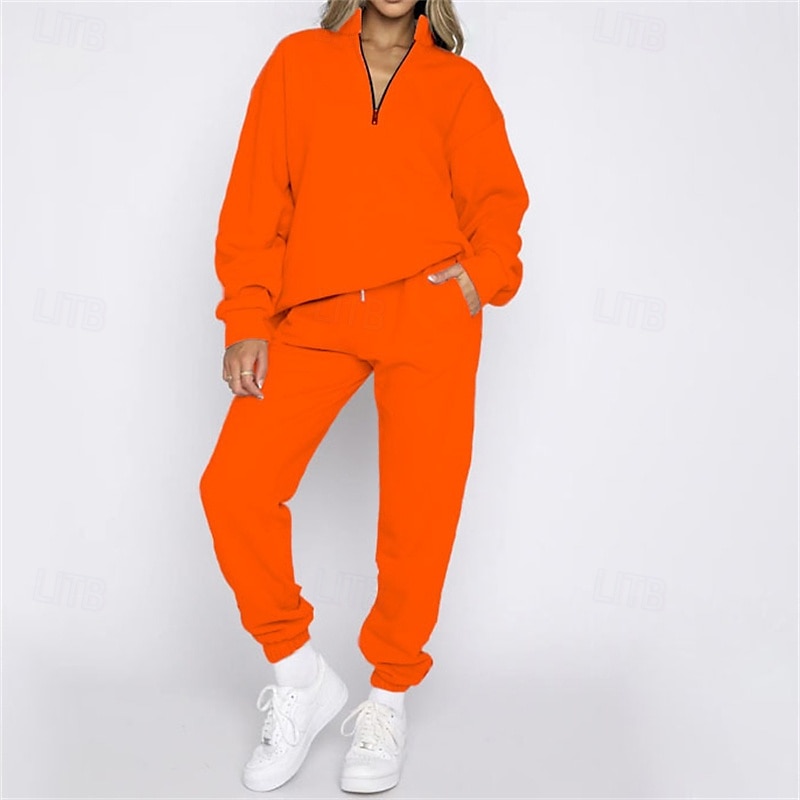 Mujer Tracksuit Pantalones Deportivo Sudadera tipo jersey Correa Bolsillo con cremallera Color sólido Trajes de Yoga Otoño Negro Azul cielo Gimnasio Rutina de ejercicio Deportes Resistente al Viento 2025 - $40.99 –P8