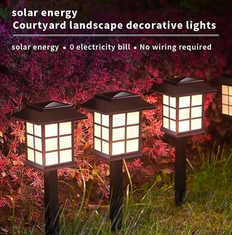 4PCS LED Solar Pathway Lights Outdoor Lights Waterproof Lawn Lights Garden Landscape Courtyard Terrace Driveway Decorative Lighting 2025 - $27.99 –P3
