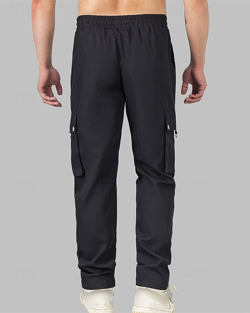 Men's Cargo Pants Trousers Drawstring Elastic Waist Multi Pocket Plain Wearable Outdoor Daily Camping & Hiking Fashion Classic Black Brown 2025 - $20.99 –P4
