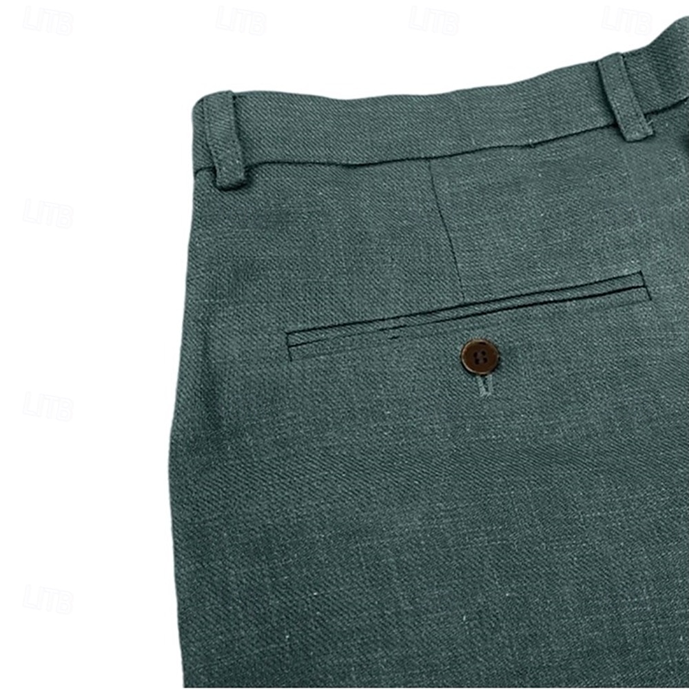 Homens Calças Côr Sólida Comprimento do joelho O negócio Estilo Clássico Casual Preto Branco Sem Elasticidade de 2025 por $41.99 –P14