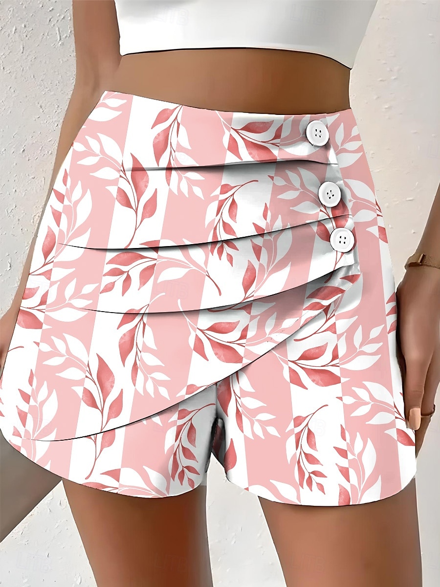 Women's Chinos Shorts Vacation Vintage Ethnic Style Short Medium Waist Pleated Vacation Street Daily Pinky Amethyst Robin's Egg Blue Green Summer Spring Regular Fit 2025 - $17.99 –P2