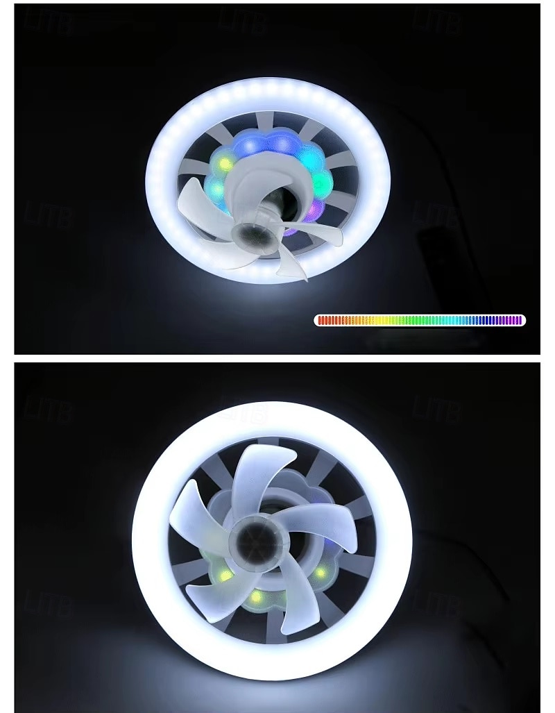 rgb полноцветная лампа с регулируемой яркостью светодиодный вентилятор подвесной светильник для украшения дома 2025 - $80.99 –P9