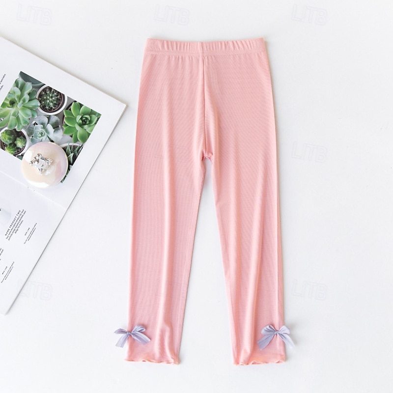 Kids Girls' Leggings Solid Color Daily Outdoor 4-12 Years Fall Black White Pink 2025 - $8.49 –P7
