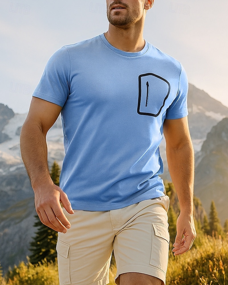 Per uomo Maglietta Camicia da escursionismo cima dell'escursionismo Manica Corta Girocollo Maglietta Top Esterno Traspirante Asciugatura Rapida Leggero Poliestere Blu Albicocca Grigio Tennis Golf del 2025 a $14.79 –P4