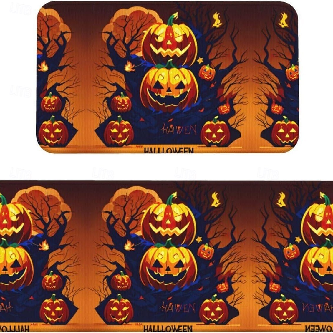 halloweeni konyhaszőnyegek, 2 db konyhaszőnyeg, párnázott, fáradtsággátló konyhaszőnyegek padlóra, csúszásmentes álló asztali szőnyeg, vízálló konyhaszőnyeg-készlet konyhába, padlóra, irodába 2025 - $3.49 –P11