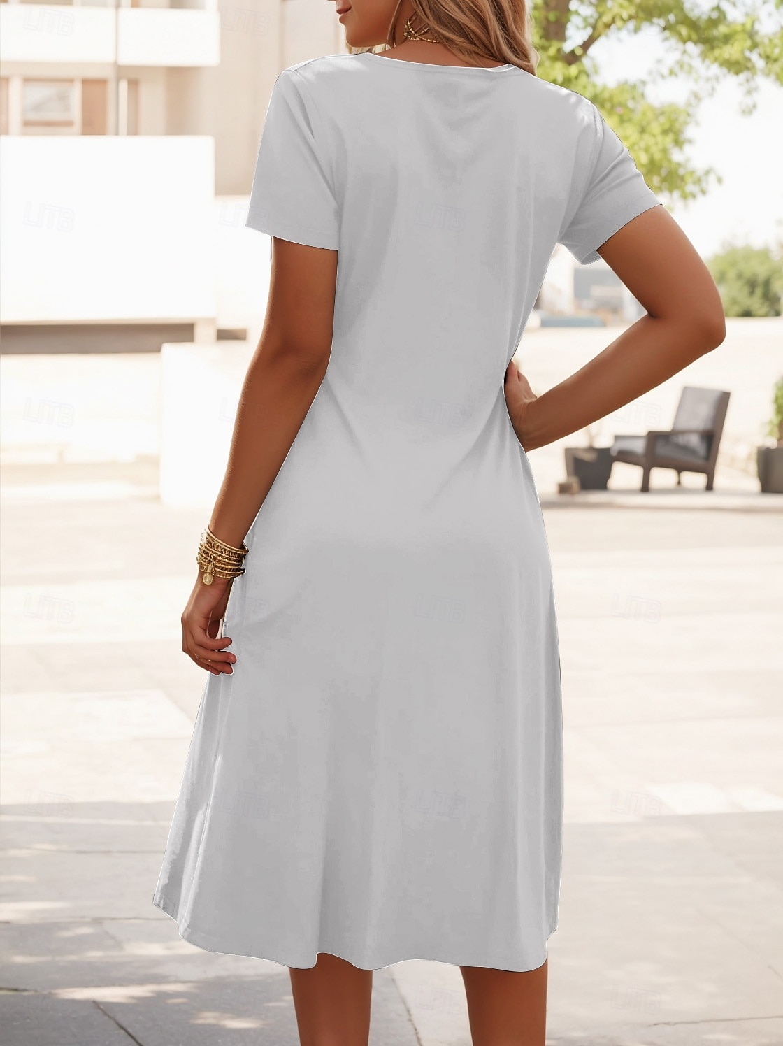 Femmes Mini Robe Robe T-Shirt Robe d'Été Robe trapèze Vacances Occasionnel Chaussures de plage Sortir Plage Uni Manche Courte Col en V Noir Blanche Été de 2025 ? $23.99 –P3