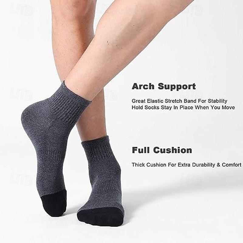 בגדי ריקוד גברים 6 זוגות רב חבילות גרביים גרביים לריצה גרביים ליומיום שחור+לבן+אפור שחור צבע קולור בלוק חופשה ספורט וחוץ יומי בסיסי בינוני אביב סתיו אופנתי יום יומי 2026 - $6.99 –P7