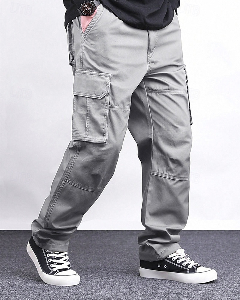 Men's Cargo Pants Trousers Elastic Waist Drawstring Multi Pocket Plain Wearable Outdoor Daily Camping & Hiking Fashion Classic Black Green 2025 - $28.99 –P10