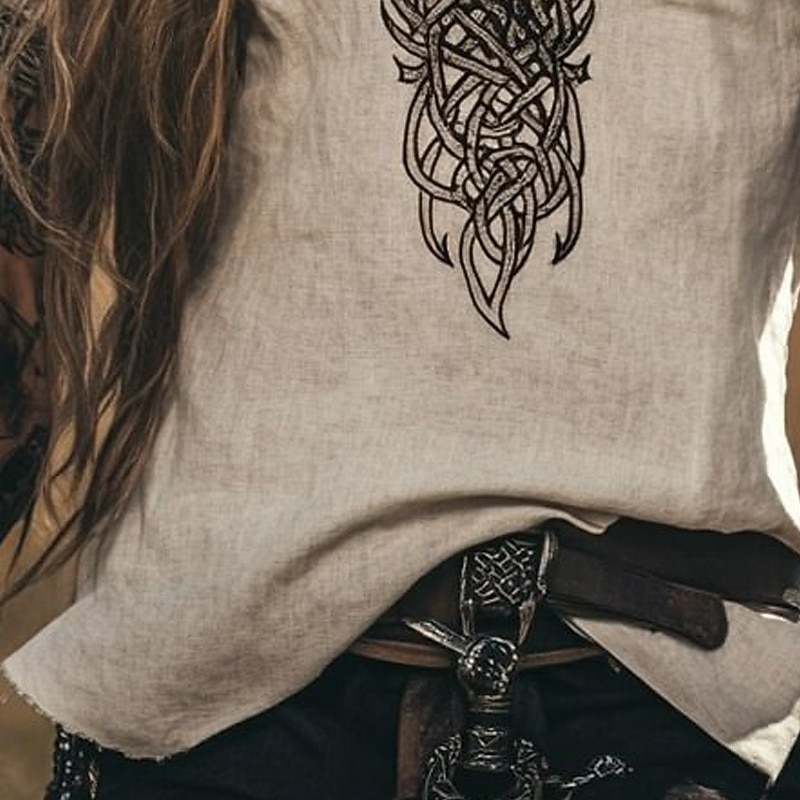 Męskie Koszula lniana Koszula Popover Letnia koszula Koszula w stylu vintage Koszulka z krótkim rękawkiem Koszula etniczna Niejednolita całość Urlop Ulica Khaki Krótki rękaw W serek Lato Odzież 2026 - $25.99 –P3