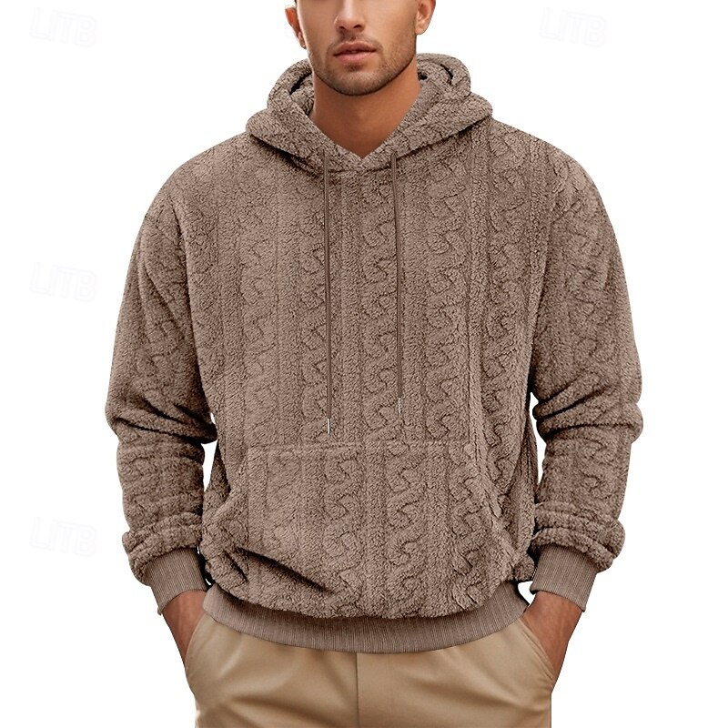 Homens Moletom com zíper Moletom Moletom Zip Moletom de lã Adamascado Preto Azul Marron Cinzento Com Capuz Tecido Textura Desportos e Ar livre Casual Diário Roupa de rua Legal Designer Outono de 2025 por $25.99 –P1