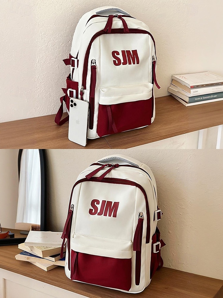Preppy-Rucksack für Damen in mehreren Farben mit SJM-Logo – leicht und robust mit verstellbaren Schultergurten, geeignet als Freizeittasche und Schultasche für den täglichen Gebrauch 2025 - $26.99 –P6