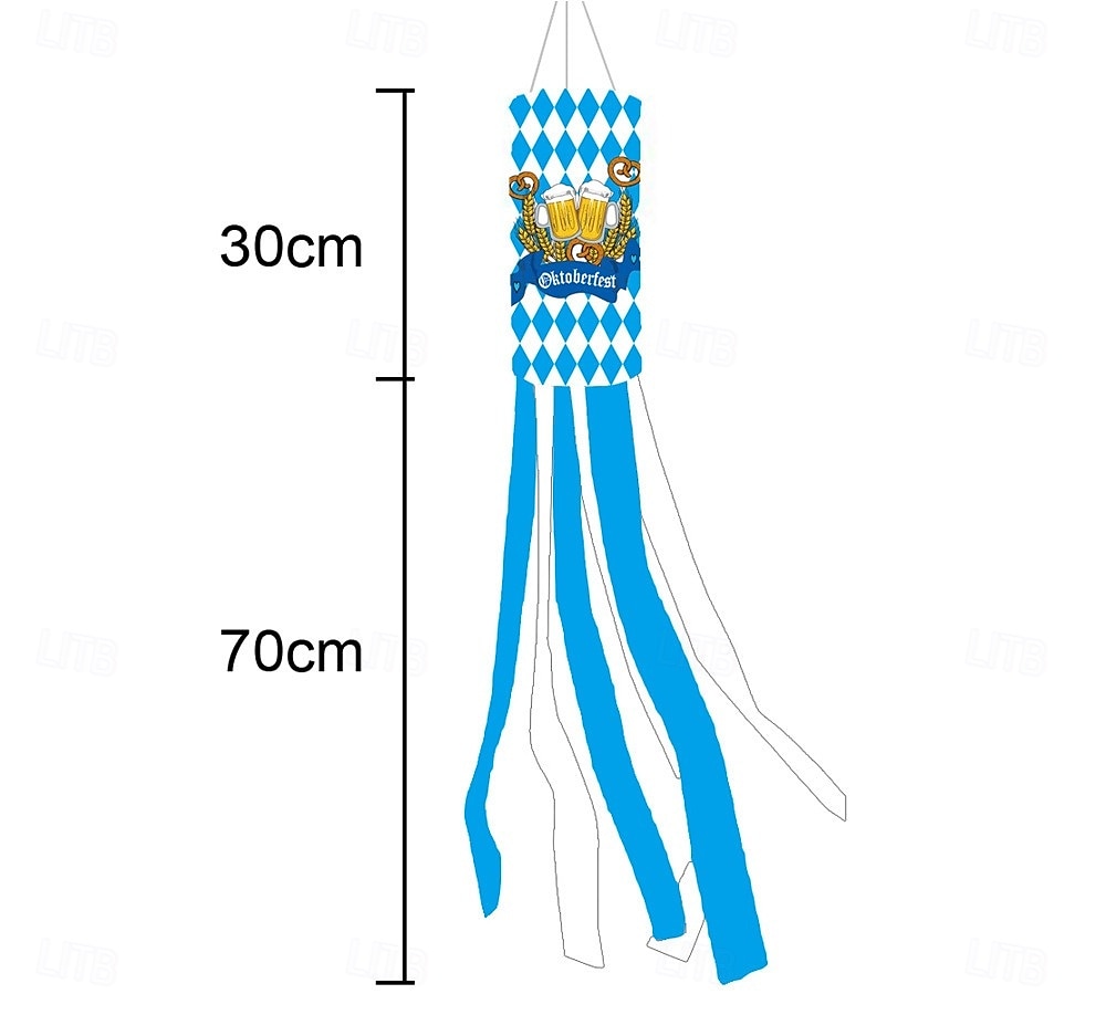 Oktoberfest Dekorationer Bayersk Vindstrut Tung Tysk Öl Design Utomhus Dekor Flagga Vindstrut Vit Blå Rutig Dekor Utanför 2025 - $10.49 –P1