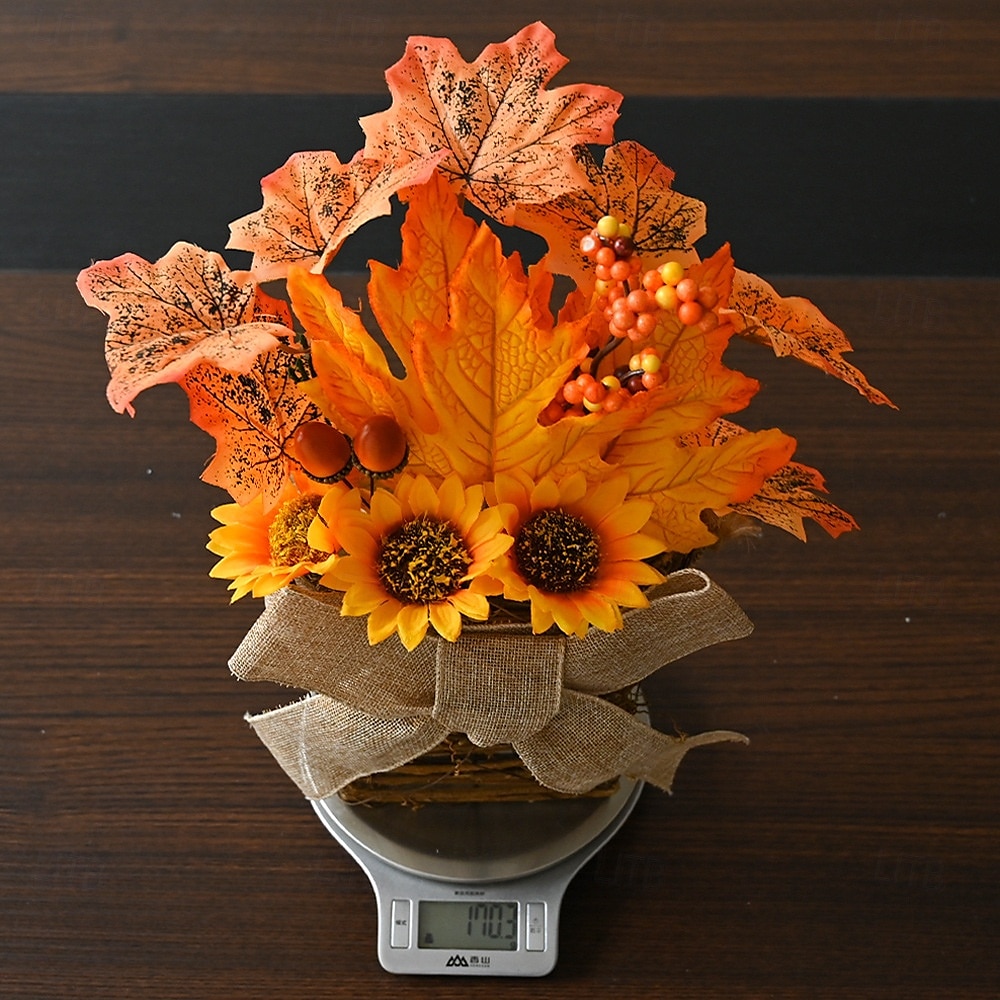 Guirlanda de outono para porta da frente, colheita de ação de graças, decoração interna e externa, cesta de videira natural com folhas de outono e laço, porta rústica e decoração de parede de 2025 por $18.99 –P8